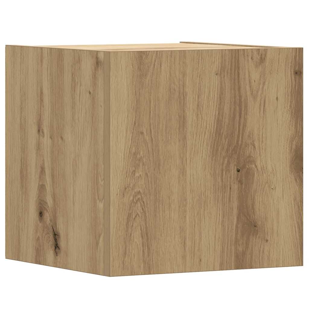 Ensemble de meubles TV 6 pièces, fixation murale, en bois de chêne artisanal