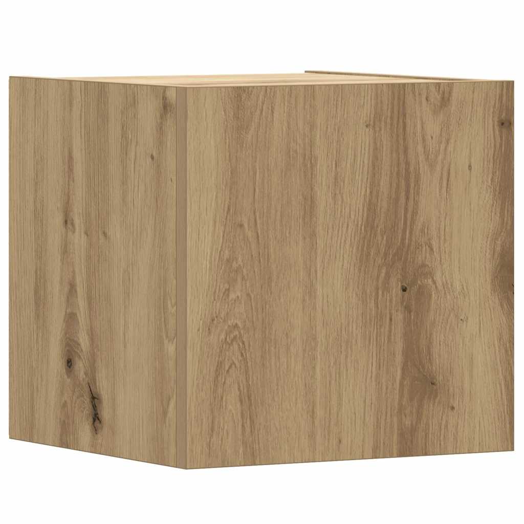 Ensemble de meubles TV 6 pièces, fixation murale, en bois de chêne artisanal