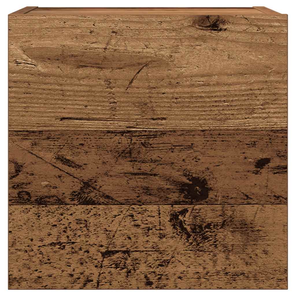 Ensemble de meubles TV 7 pièces, fixation murale, aspect bois récupéré, matériau à base de bois