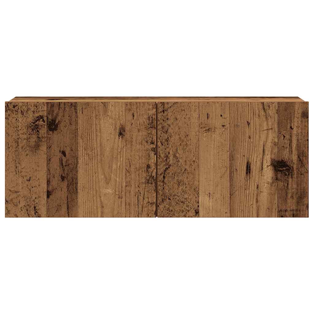 7-piece TV cabinet set, wall-mounted, reclaimed wood look, wood-based material
