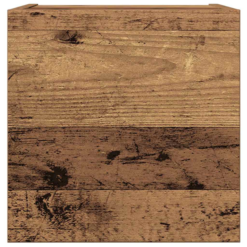 Ensemble de meubles TV 4 pièces, fixation murale, aspect bois récupéré, matériau à base de bois