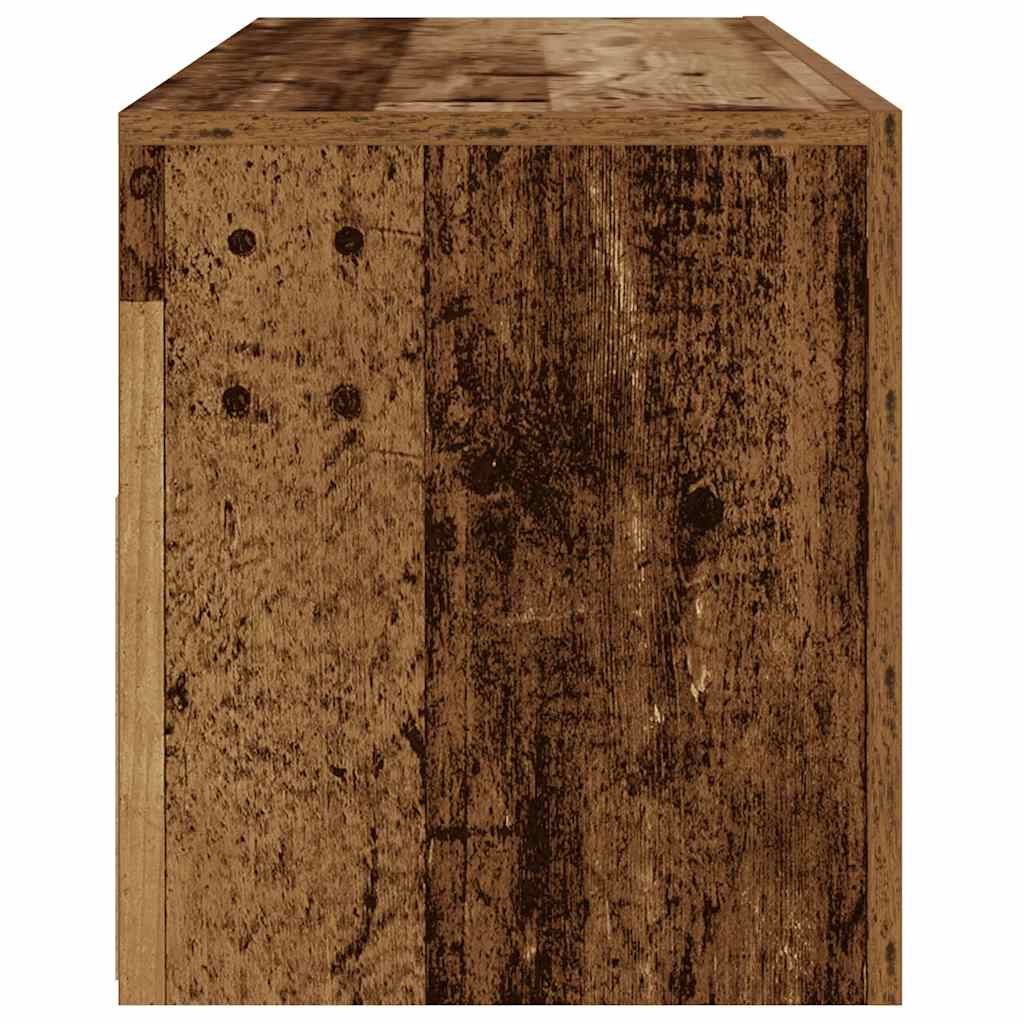 Tables de chevet 2 pièces avec LED aspect bois de récupération 60x35x40 cm