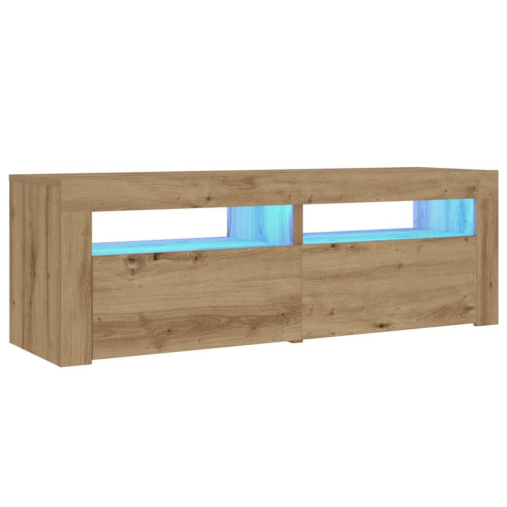 Tables de chevet 2 pièces avec LED Chêne artisanal 60x35x40 cm