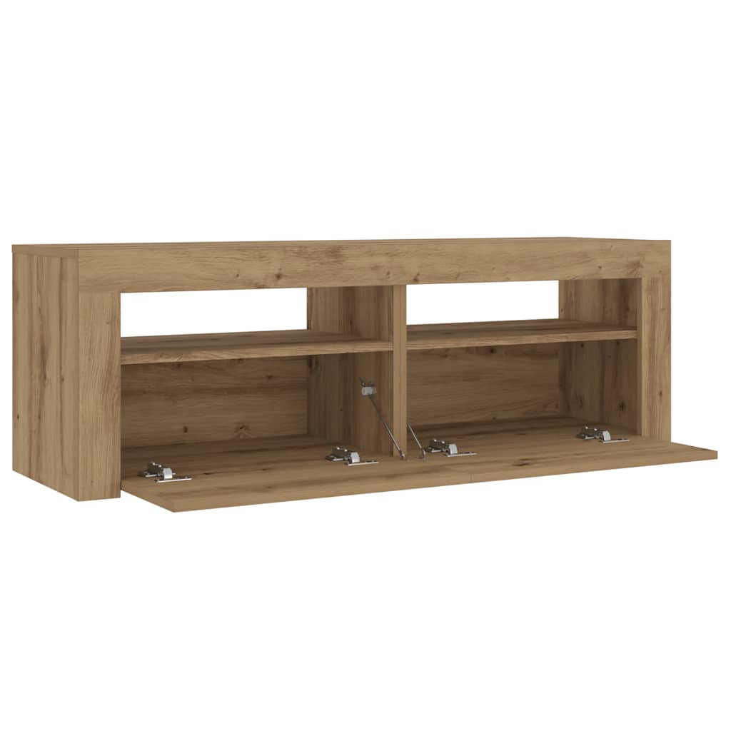 Tables de chevet 2 pièces avec LED Chêne artisanal 60x35x40 cm