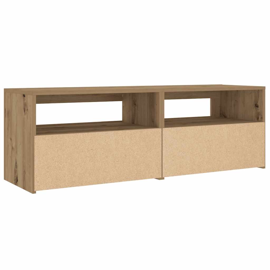 Tables de chevet 2 pièces avec LED Chêne artisanal 60x35x40 cm