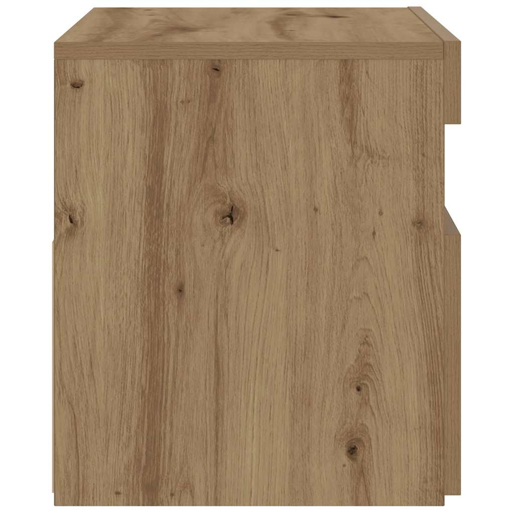 Bedside table with LED lights, Artisan oak, 60x35x40 cm