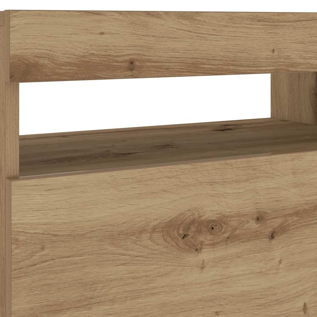 Bedside table with LED lights, Artisan oak, 60x35x40 cm