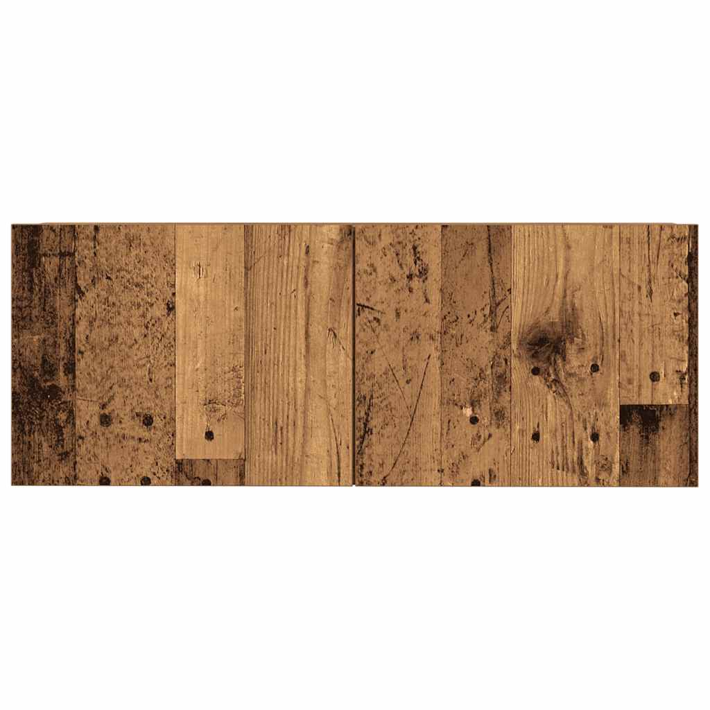 Ensemble de meubles TV 3 pièces, fixation murale, aspect bois récupéré, matériau à base de bois