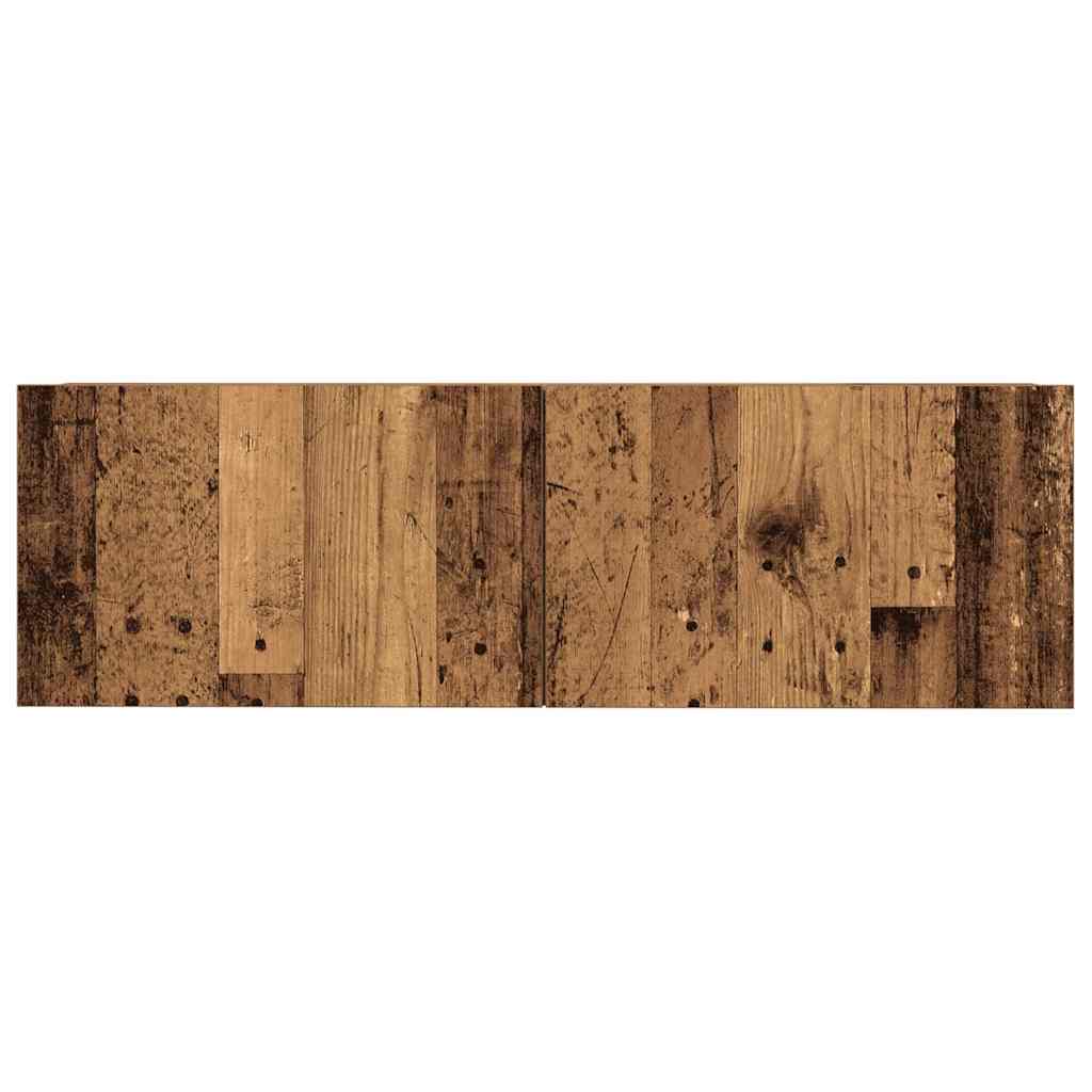 Ensemble de meubles TV 3 pièces, fixation murale, aspect bois récupéré, matériau à base de bois