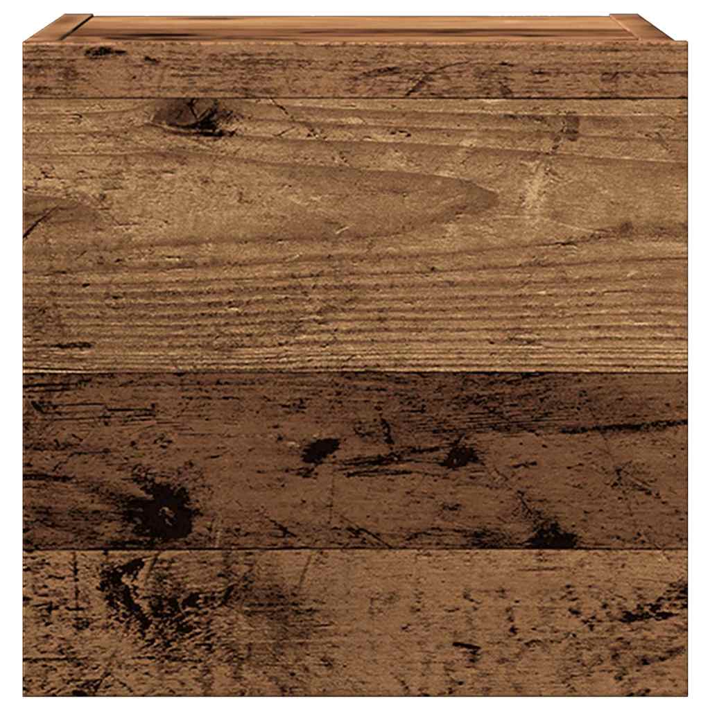 7-piece TV cabinet set, wall-mounted, reclaimed wood look, wood-based material