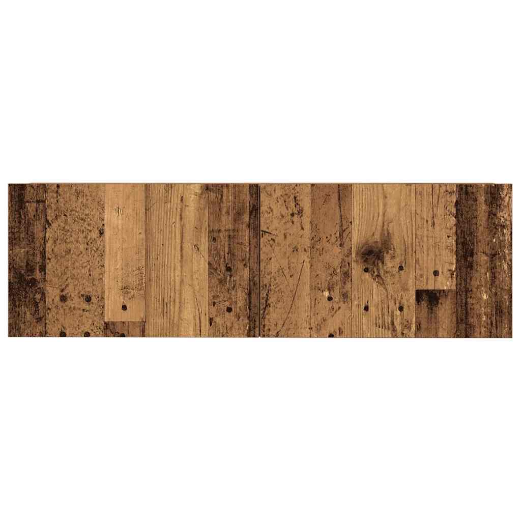 7-piece TV cabinet set, wall-mounted, reclaimed wood look, wood-based material