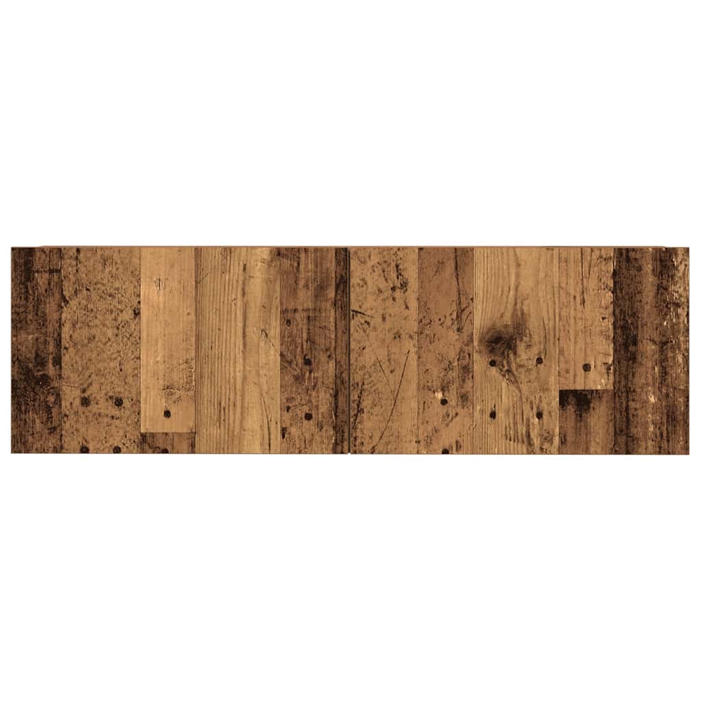 Ensemble de meubles TV 4 pièces, fixation murale, aspect bois récupéré, matériau à base de bois