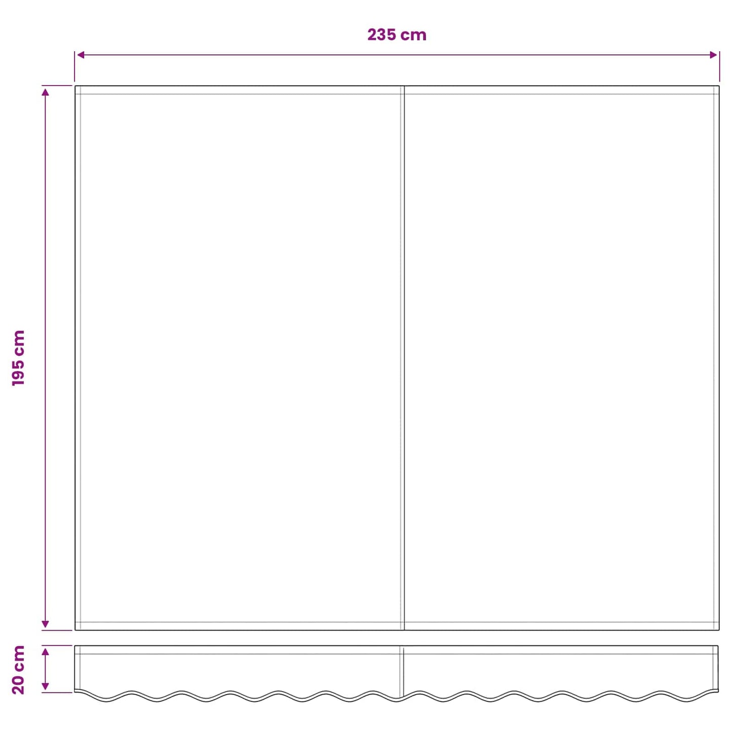 Markisenersatzstoff Blau und Weiß 235 x 195 cm Polyester