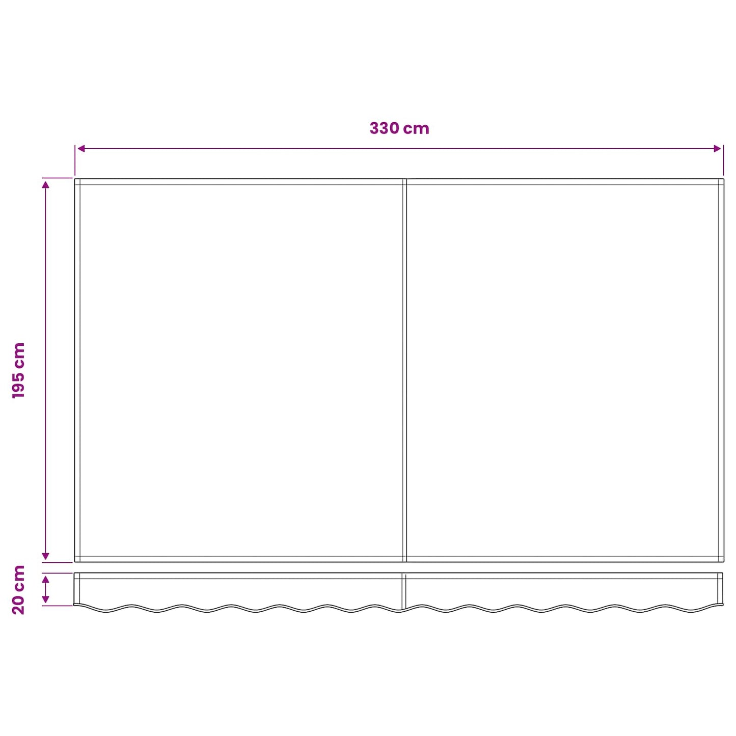Markisenersatzstoff Blau und Weiß 330 x 195 cm Polyester