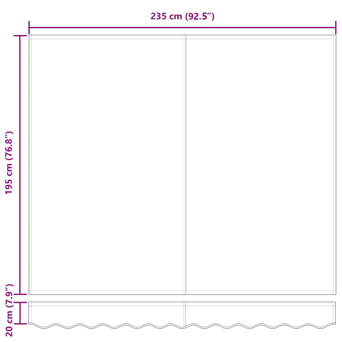 Markisenersatzstoff Braun 235 x 195 cm Polyester