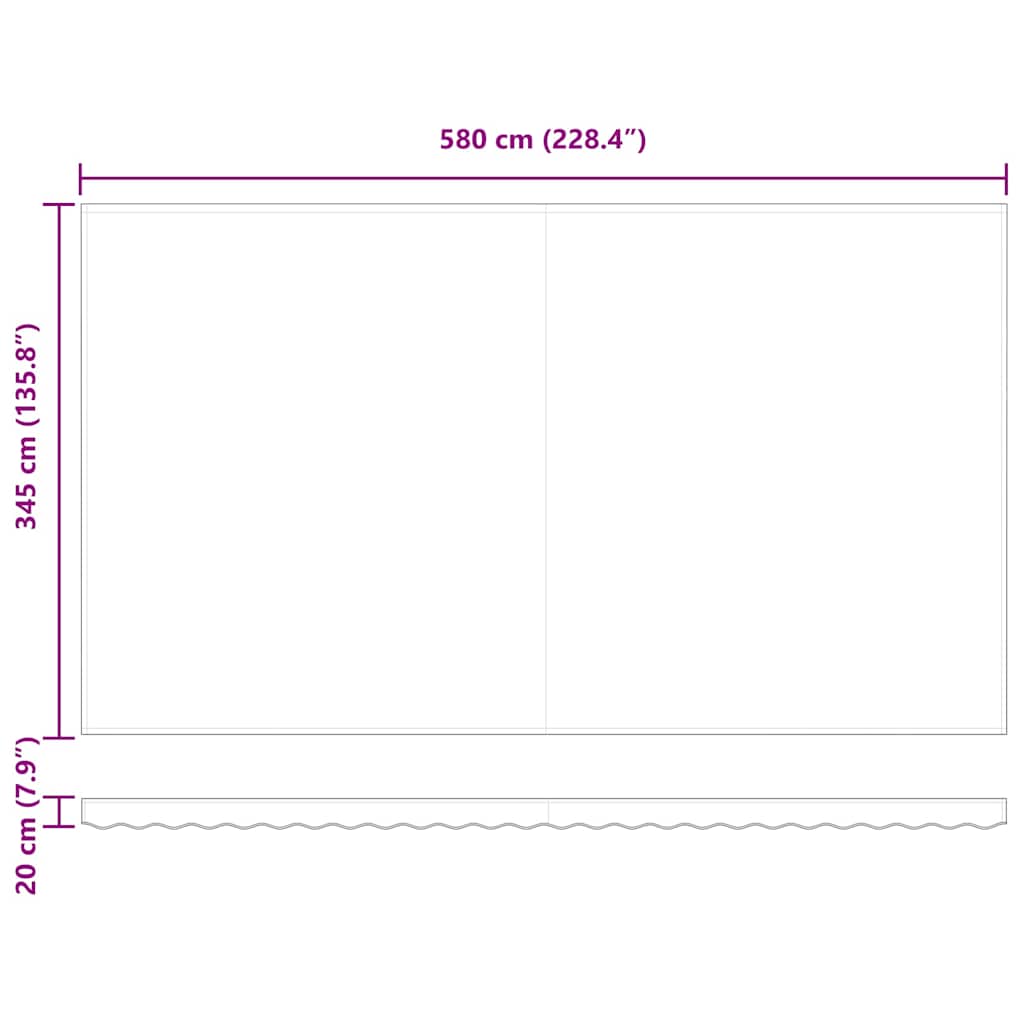 Markisenersatzstoff Weiß 580 x 345 cm Polyester
