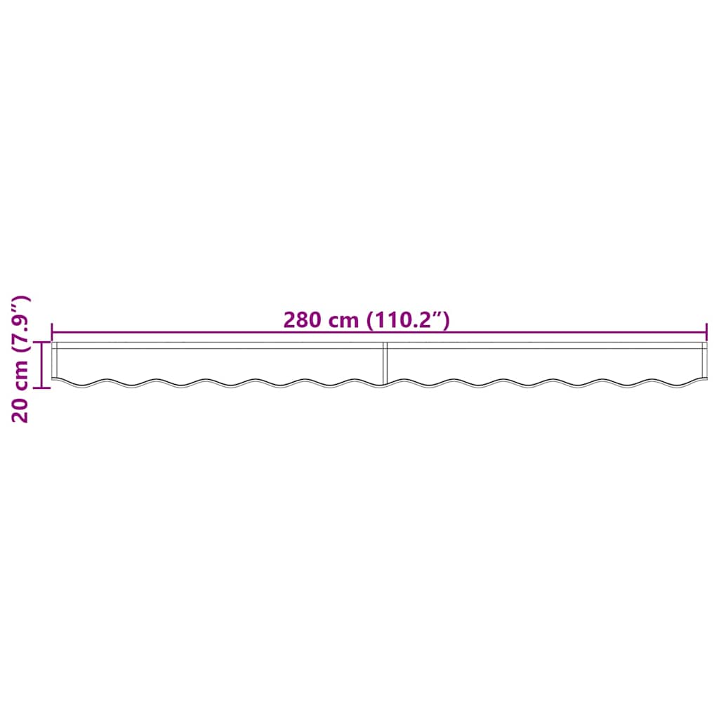Markisenschürzen-Ersatz Orange und Schwarz 280 x 20 cm