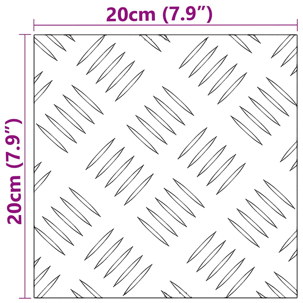 Treppe Tritt 2 stk. 20 x 20 cm Silber Aluminium Quadratisch