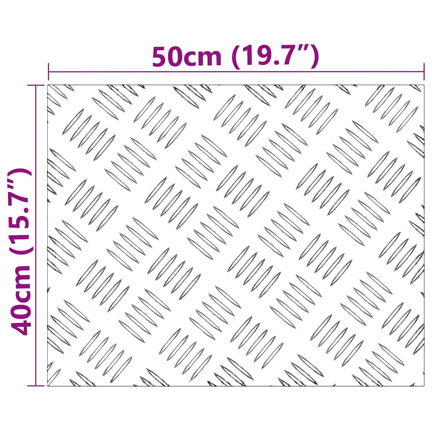 Stufenmatten 2 stk. 50 x 40 cm Silber Aluminium Rechtwinklig