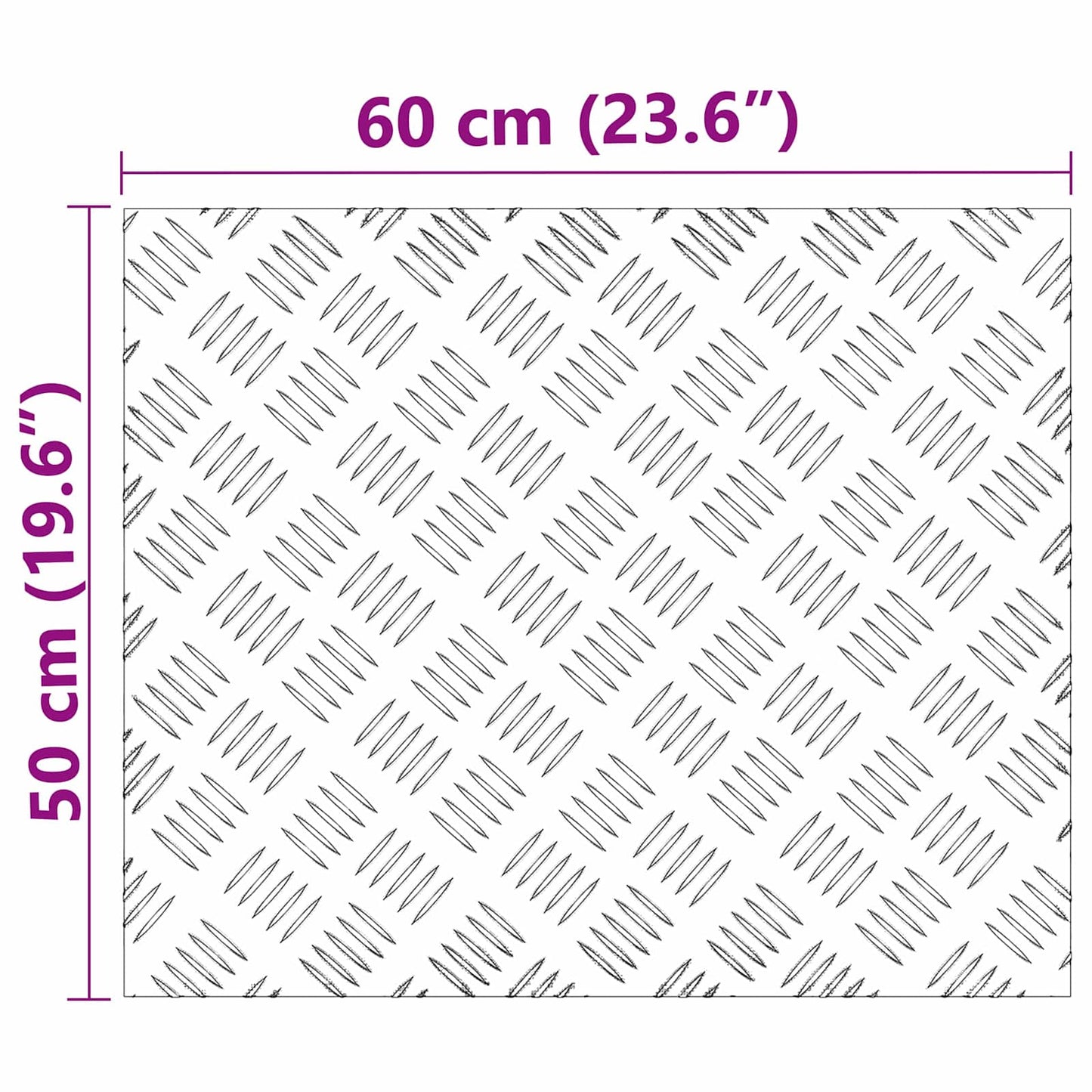 Treppe Tritt 2 stk. 60 x 50 cm Silber Aluminium Rechtwinklig