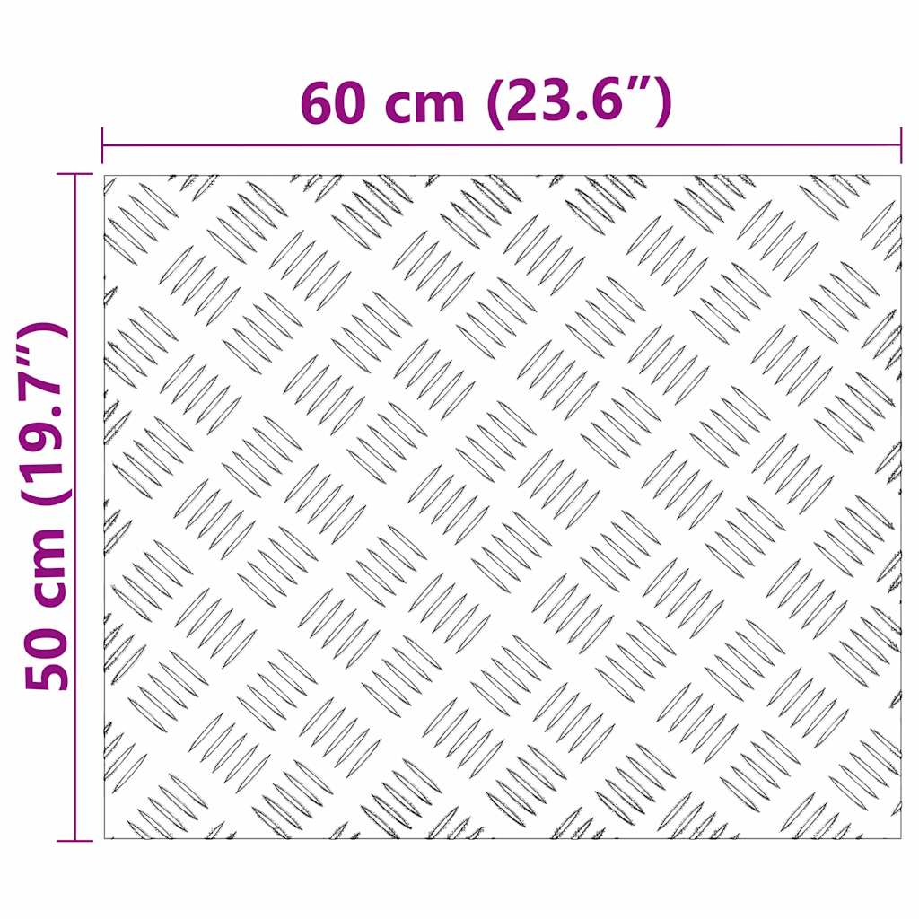 Stufenmatten 4 stk. 60 x 50 cm Silber Aluminium Rechtwinklig