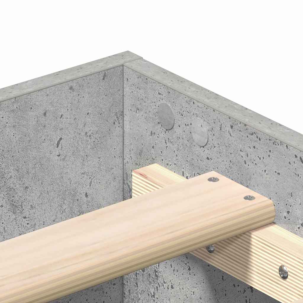 Bettgestell Betongrau 120 x 190 cm Holzwerkstoff