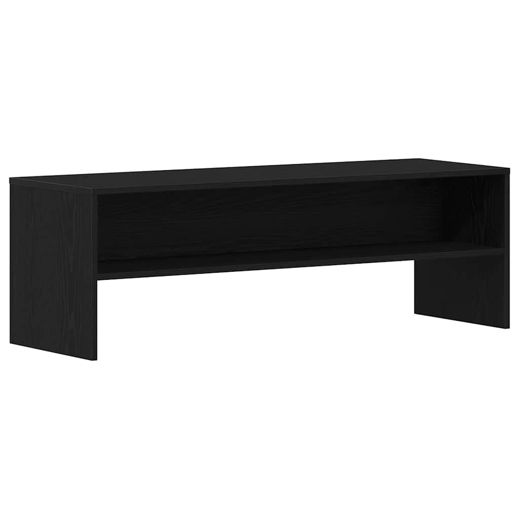 Meuble TV aspect chêne noir 120x40x40 cm matériau à base de bois