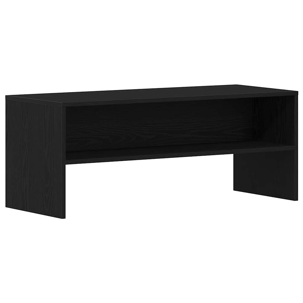 Meuble TV aspect chêne noir 100x40x40 cm matériau à base de bois