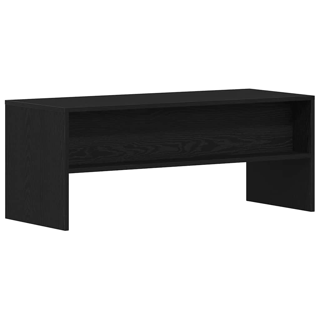 Meuble TV aspect chêne noir 100x40x40 cm matériau à base de bois