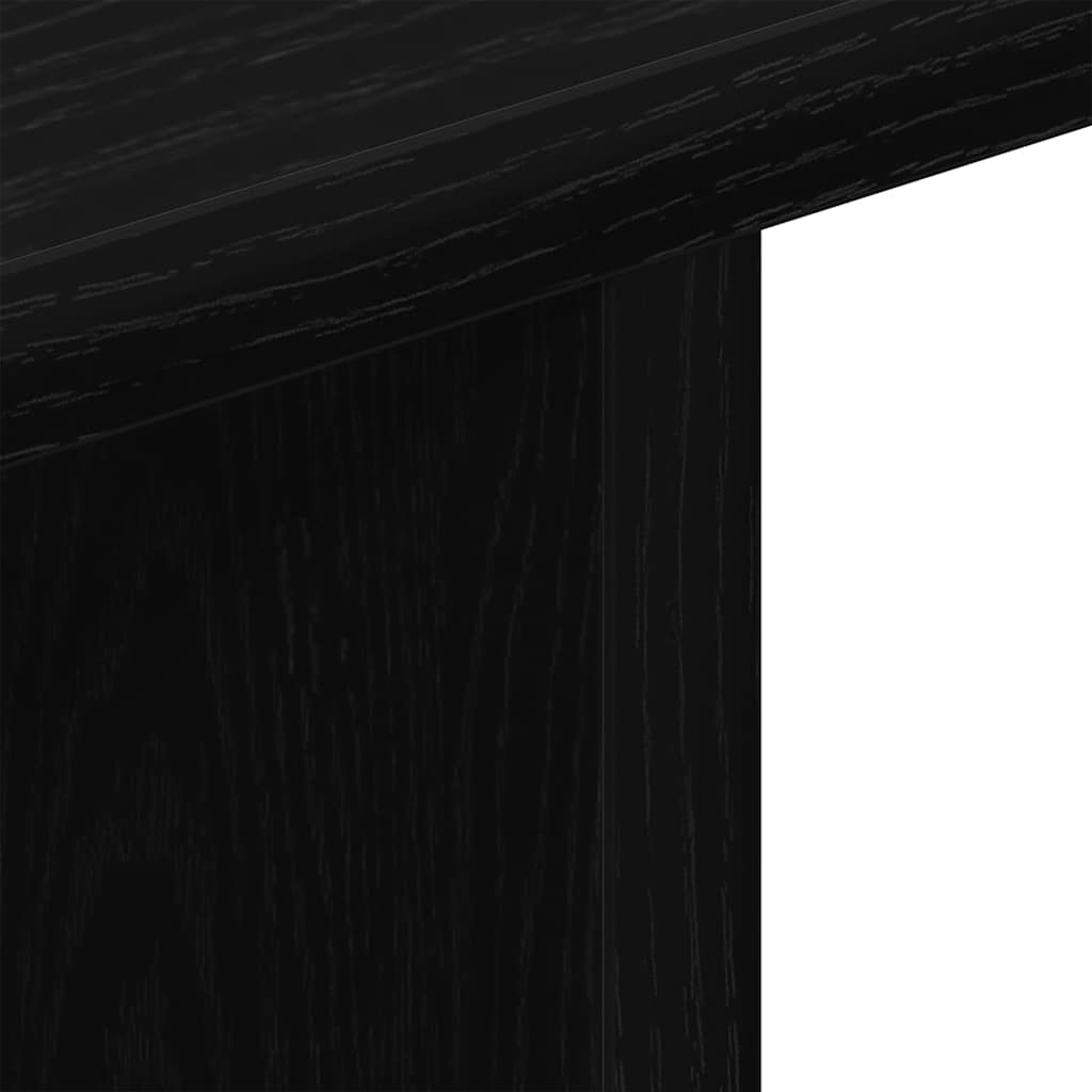 TV cabinet with wheels, black oak look, 80 x 40 x 45 cm