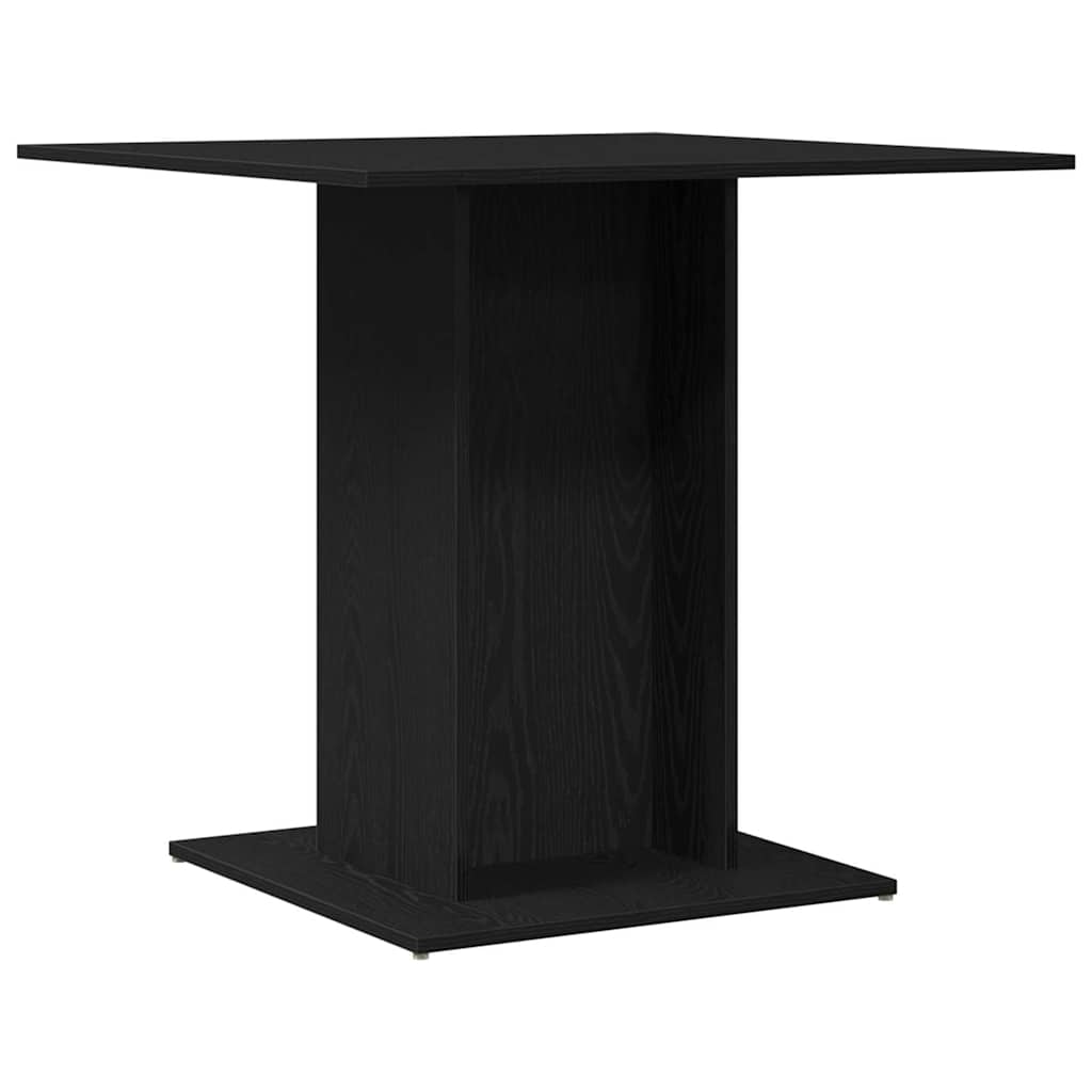 Table à manger aspect chêne noir 80x80x75 cm matériau bois