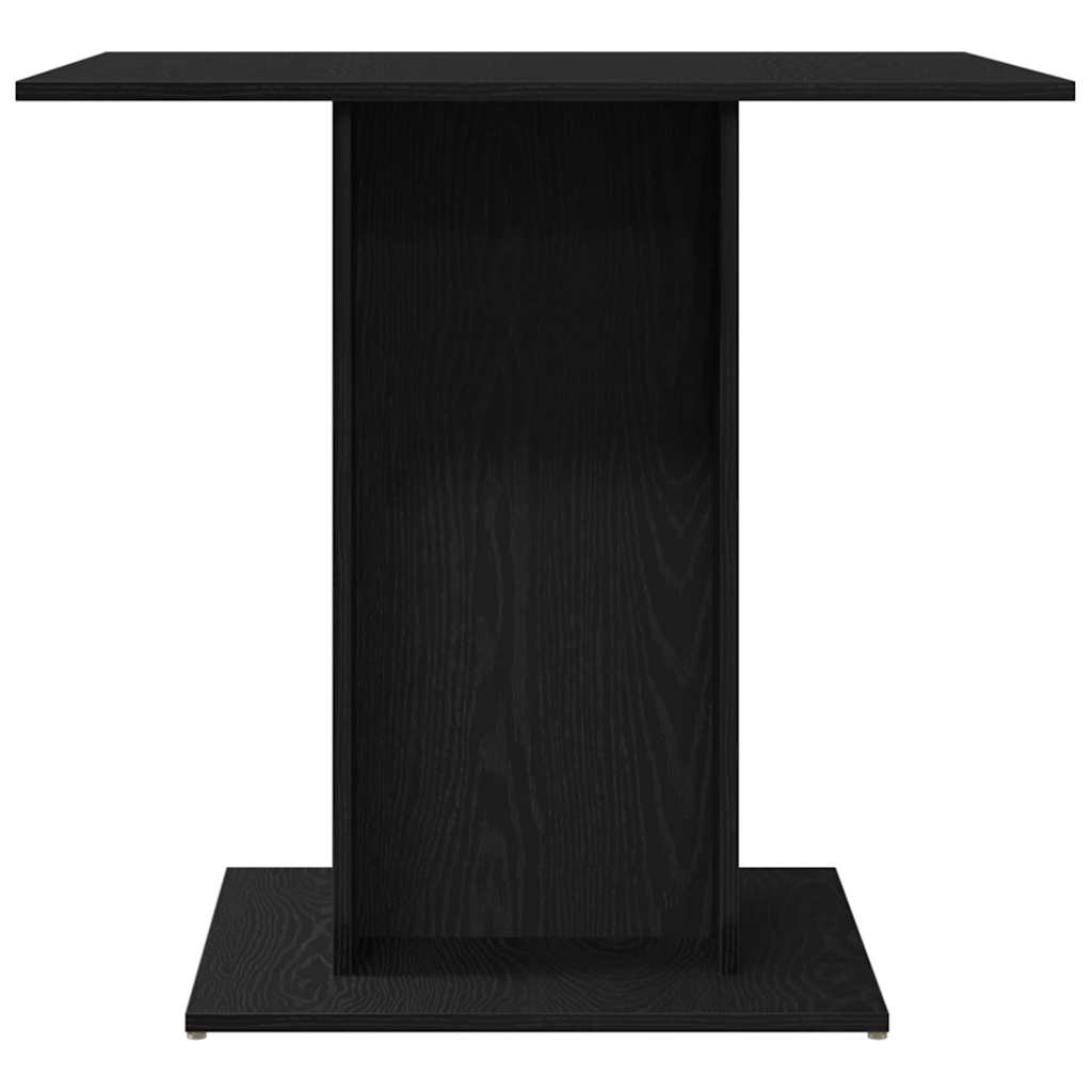 Table à manger aspect chêne noir 80x80x75 cm matériau bois