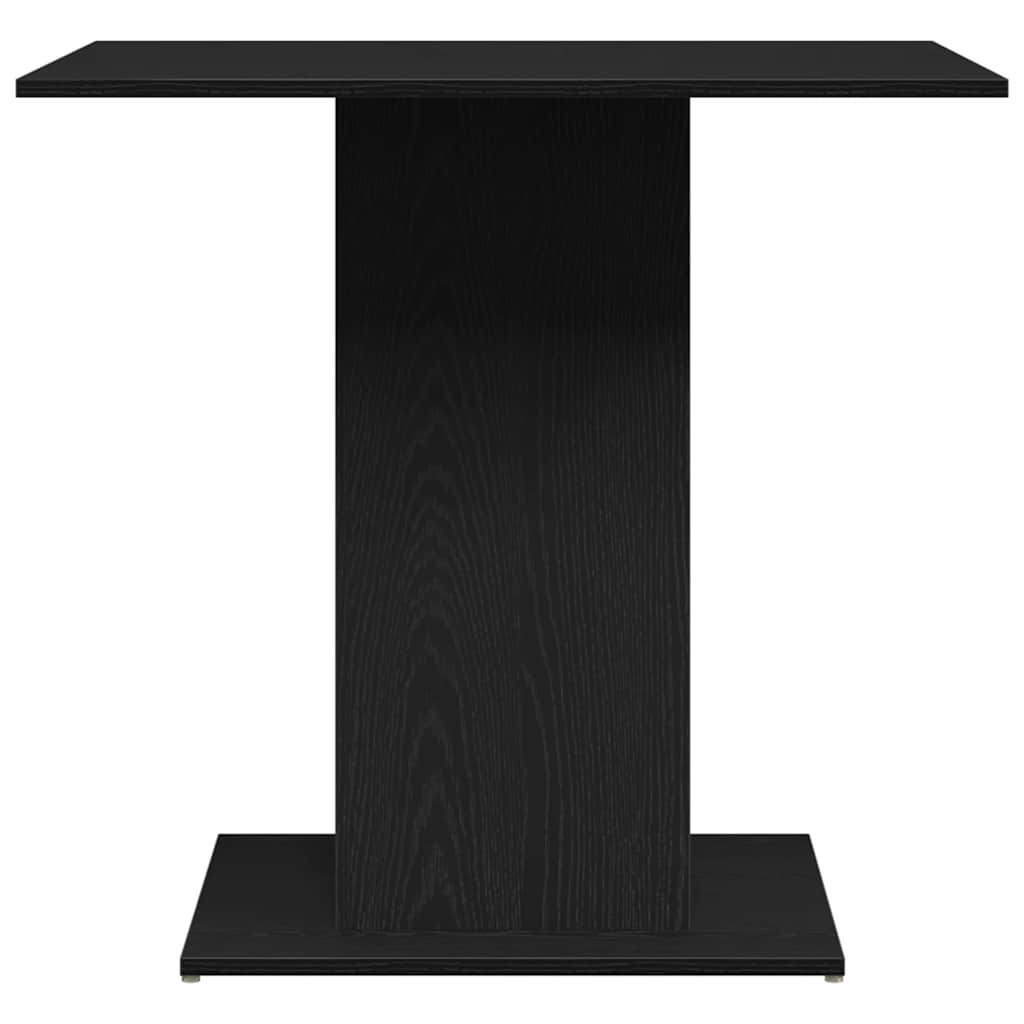 Table à manger aspect chêne noir 80x80x75 cm matériau bois