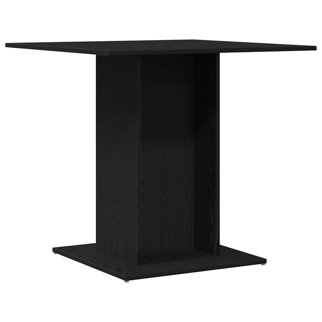 Table à manger aspect chêne noir 80x80x75 cm matériau bois