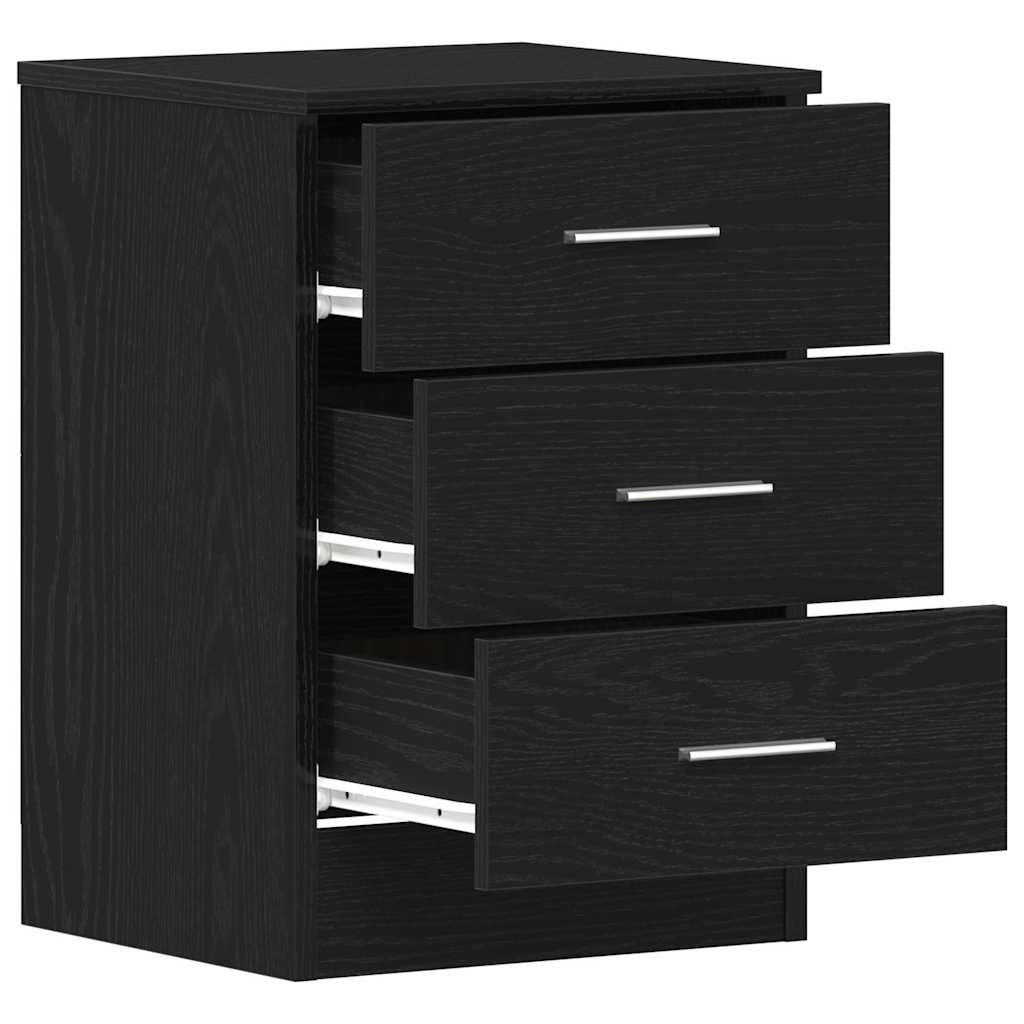 Nachttische 2 Stk. Schwarze Eiche 38x35x55 cm Holzwerkstoff