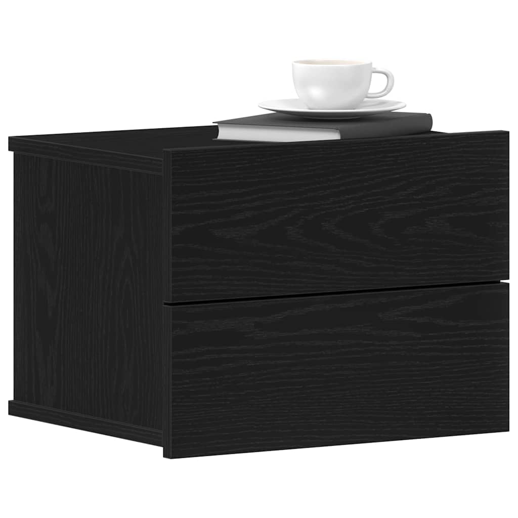 Nachttisch Schwarz Eichen-Optik 40 x 30 x 30 cm Holzwerkstoff
