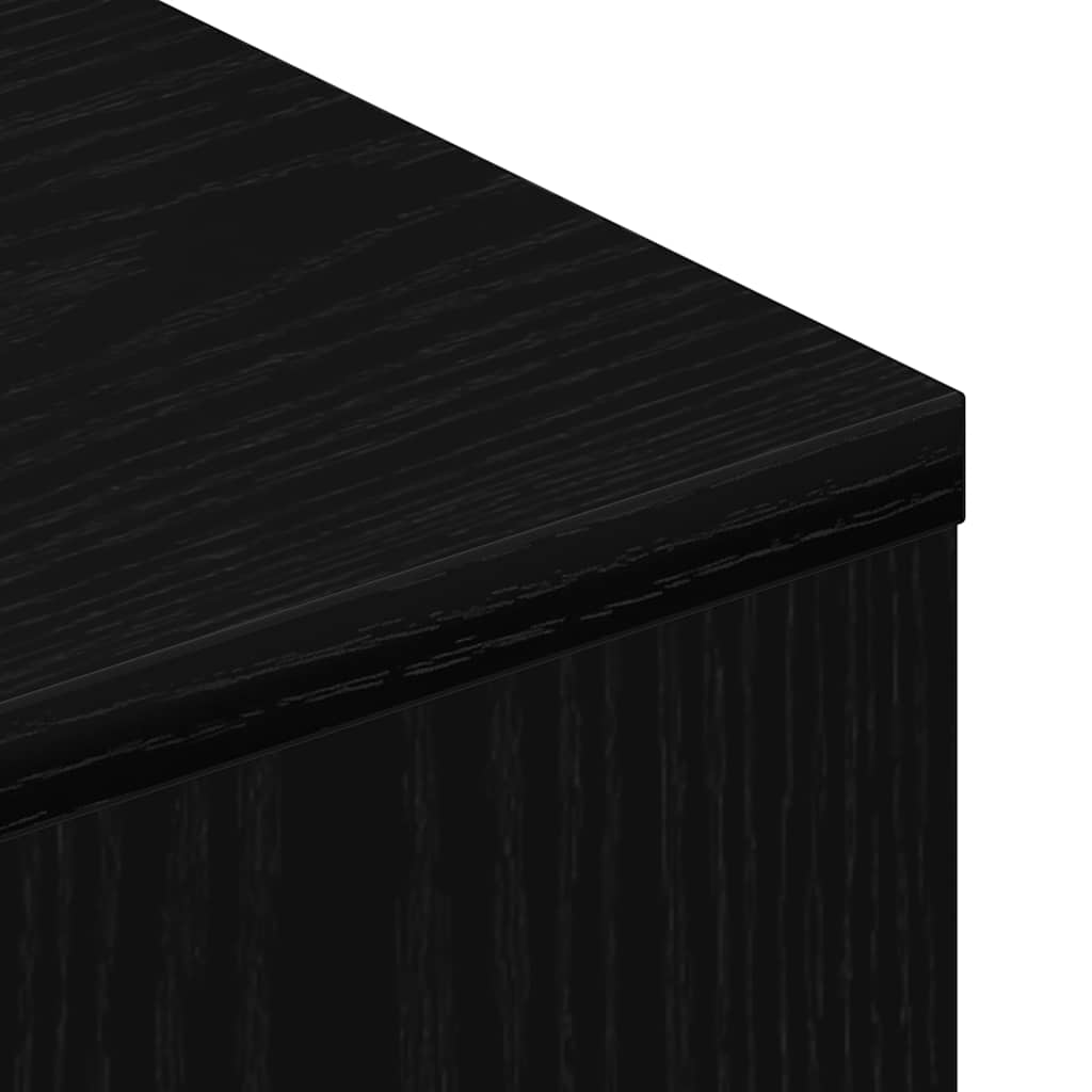 Meuble TV à roulettes, aspect chêne noir, 102 x 34,5 x 43 cm