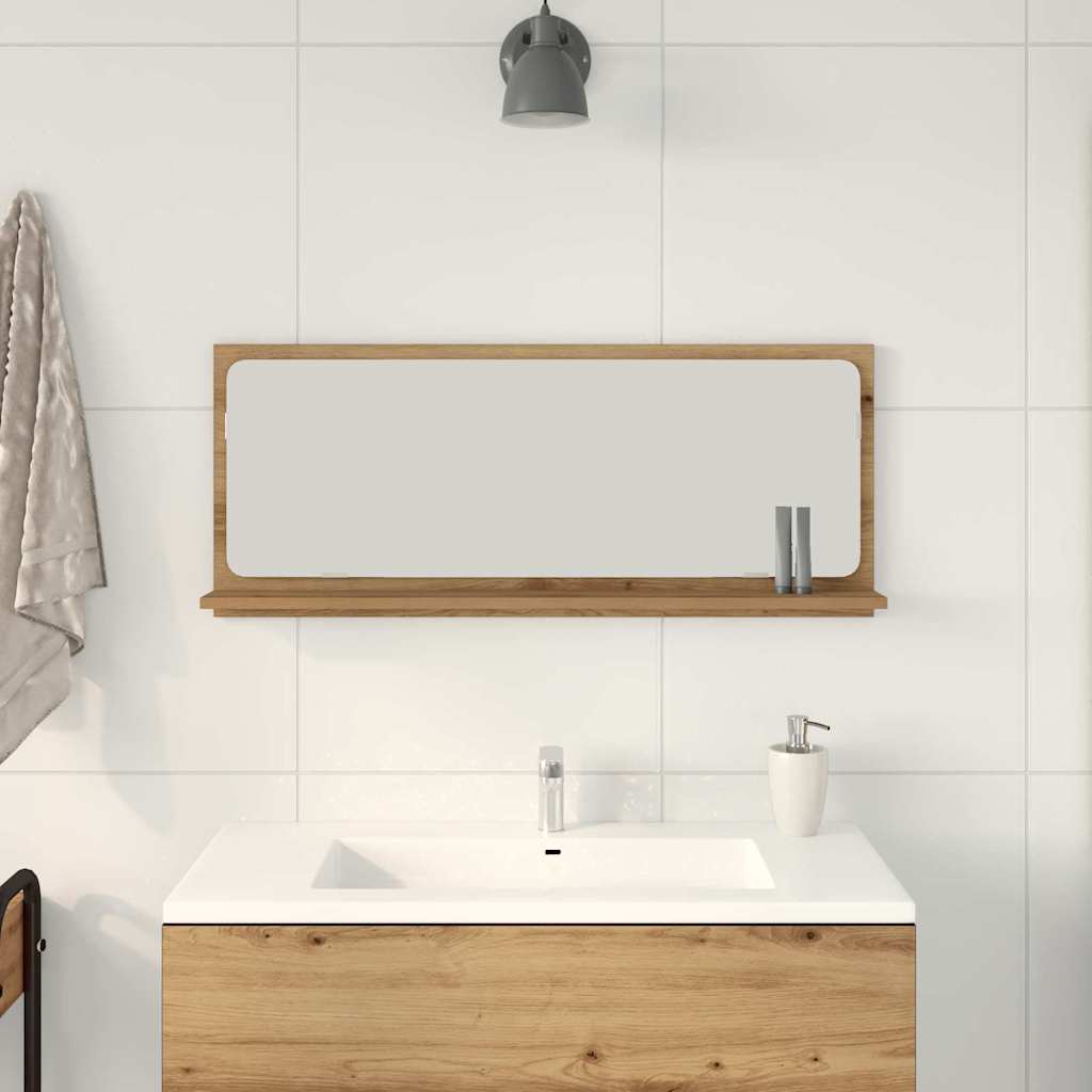 Spiegelregal mit Regal Handwerklich gefertigter Eichenholz