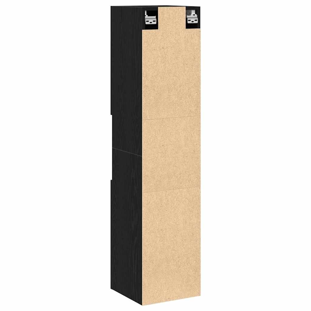 Badezimmer Schrank mit Regal Schwarze Eiche 30 x 30 x 130 cm
