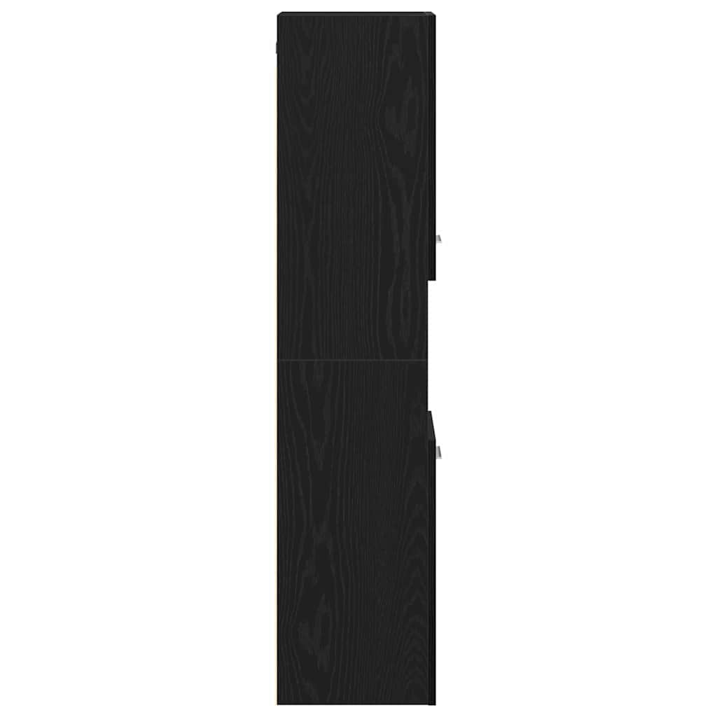 Badezimmer Schrank mit Regal Schwarze Eiche 30 x 30 x 130 cm