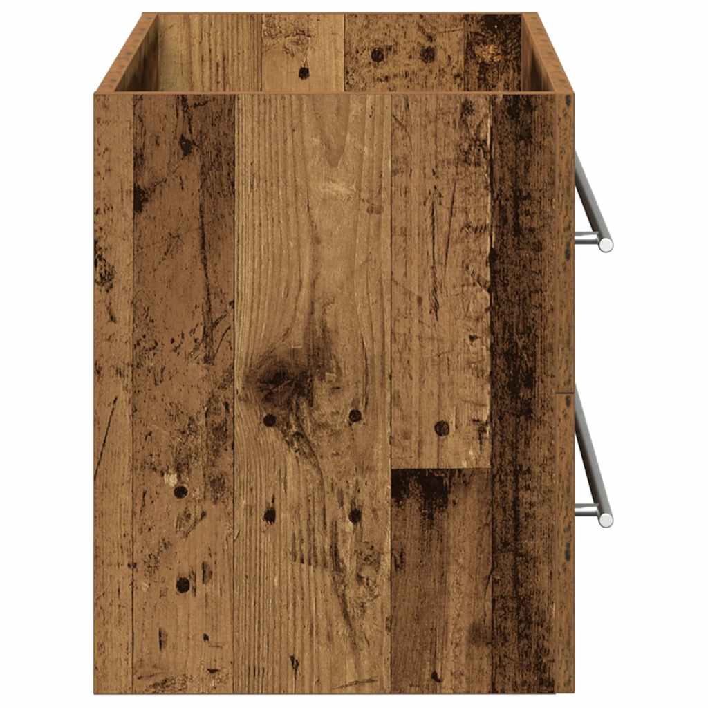 Meuble sous lavabo aspect bois de récupération 80x38,5x48 cm