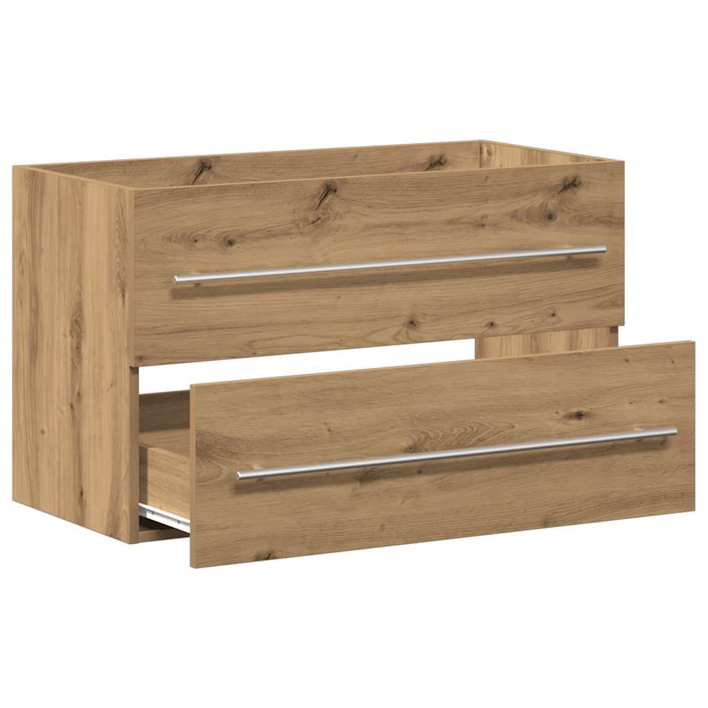 Meuble vasque artisanal en chêne 80x38,5x48 cm