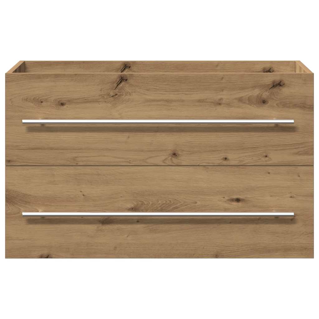 Meuble vasque artisanal en chêne 80x38,5x48 cm