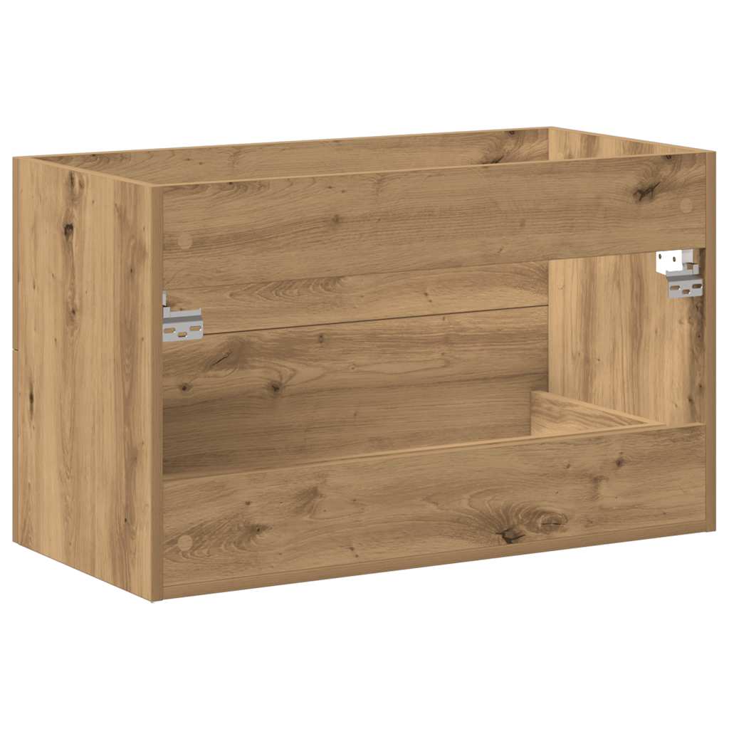 Meuble vasque artisanal en chêne 80x38,5x48 cm