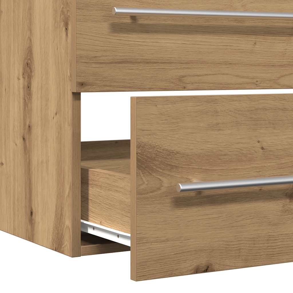 Meuble vasque artisanal en chêne 80x38,5x48 cm