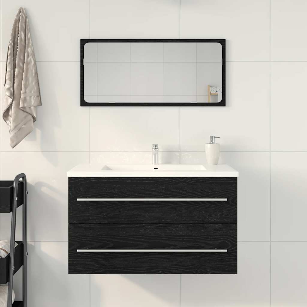 Waschbeckenunterschrank Eiche schwarz 80x38,5x48 cm Holzwerkstoff