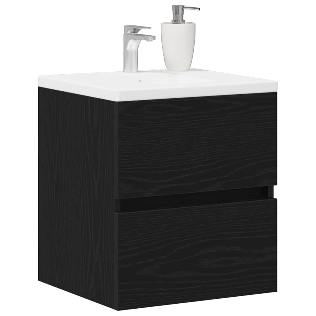 Waschbeckenunterschrank Eiche schwarz 41x38,5x45 cm Holzwerkstoff