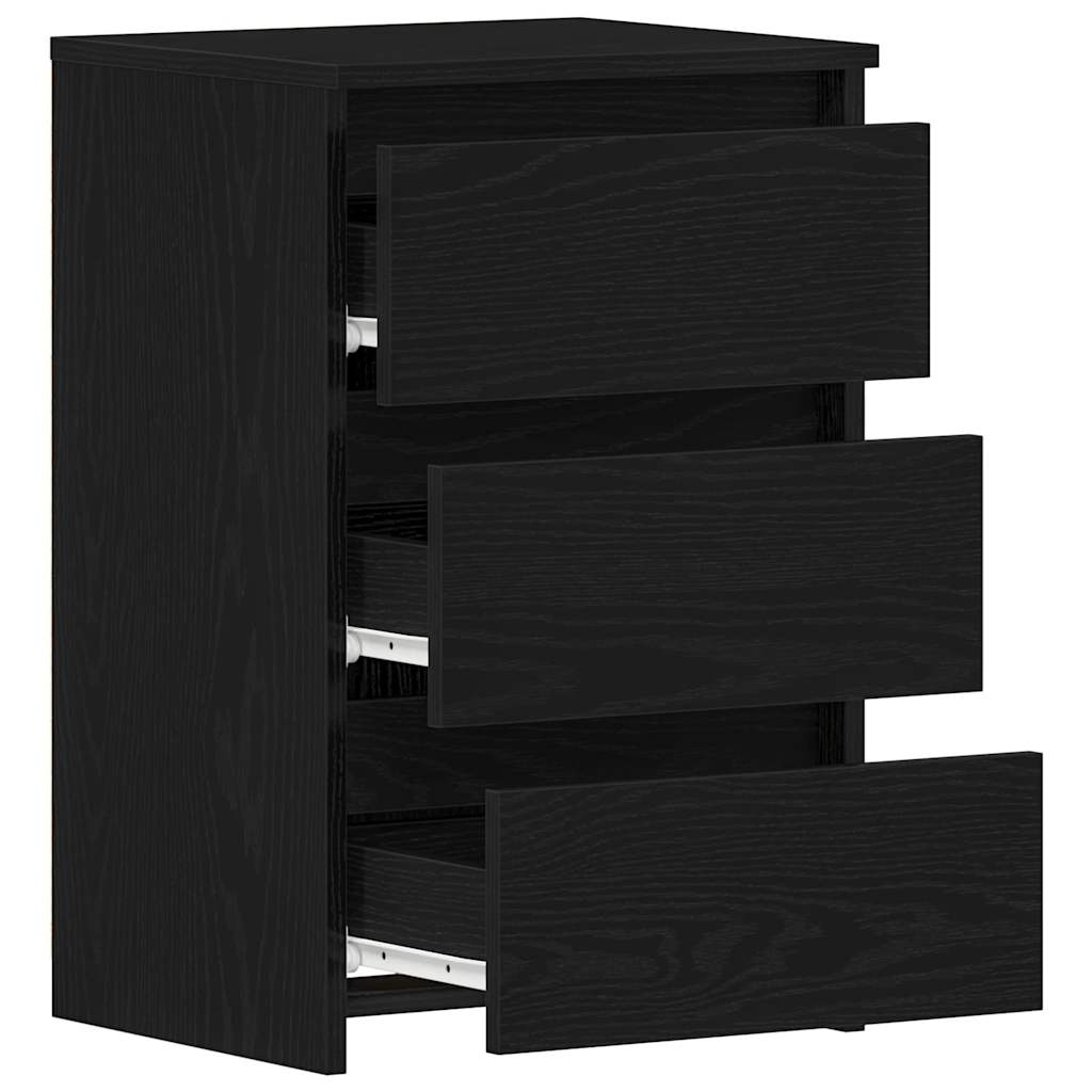 Nachttisch Schwarz Eichen-Optik 40 x 35 x 62,5 cm Holzwerkstoff