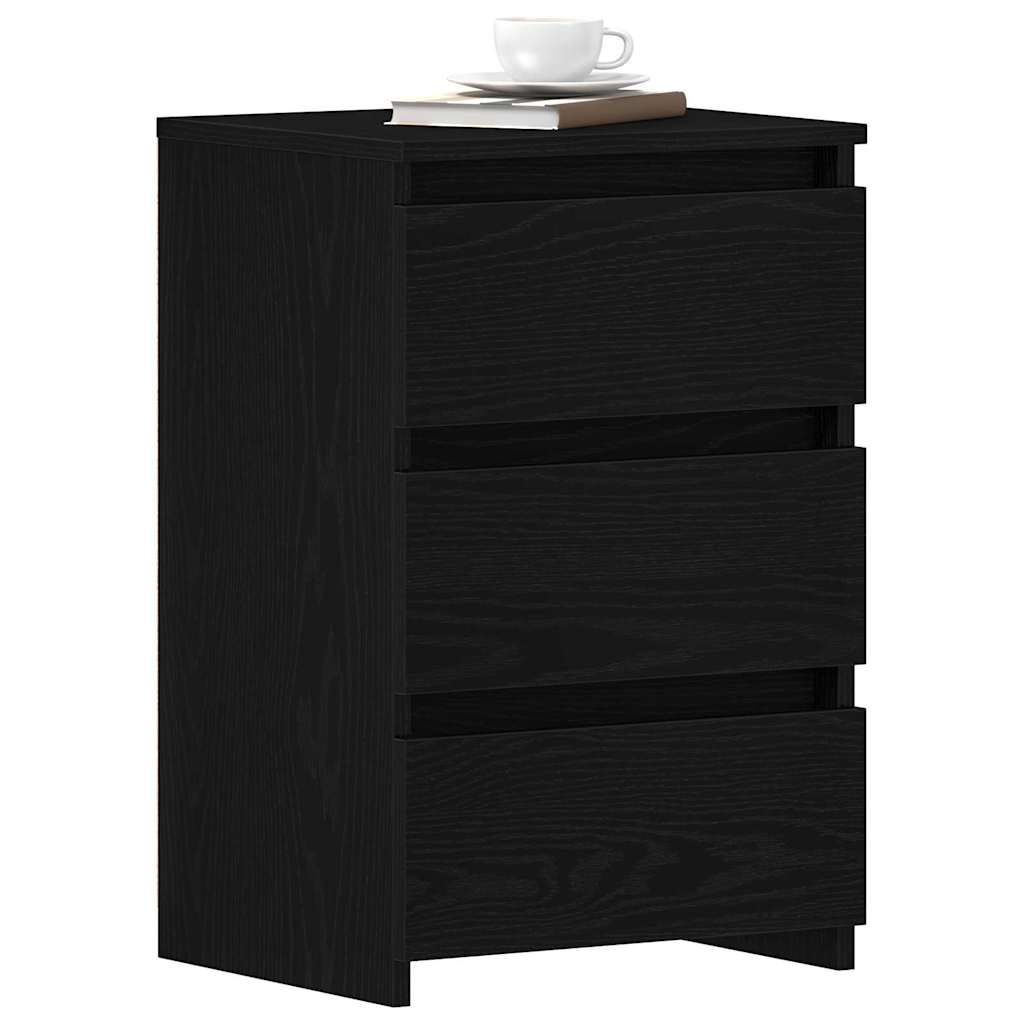 Nachttisch Schwarz Eichen-Optik 40 x 35 x 62,5 cm Holzwerkstoff
