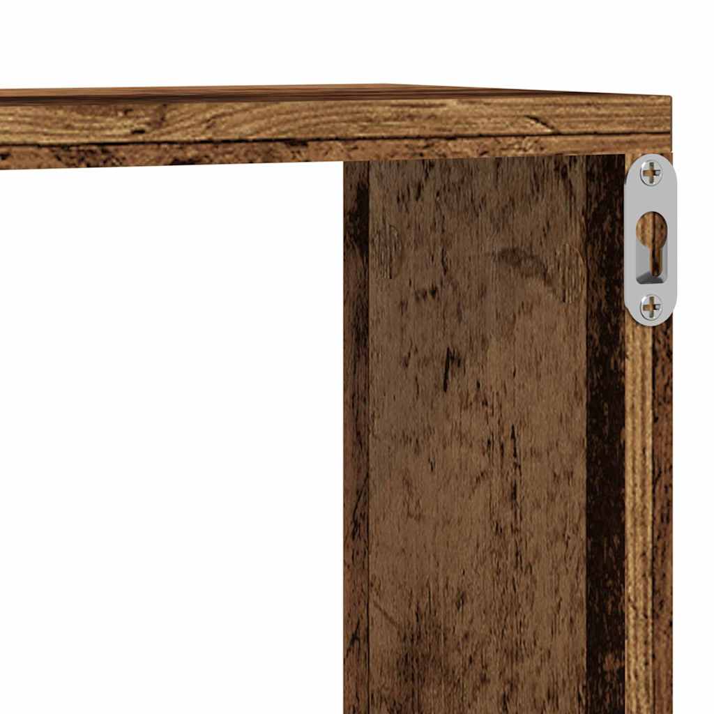 Wandregal mit Regal 2 pcs Altholz 80 x 15 x 26 cm Holzwerkstoff